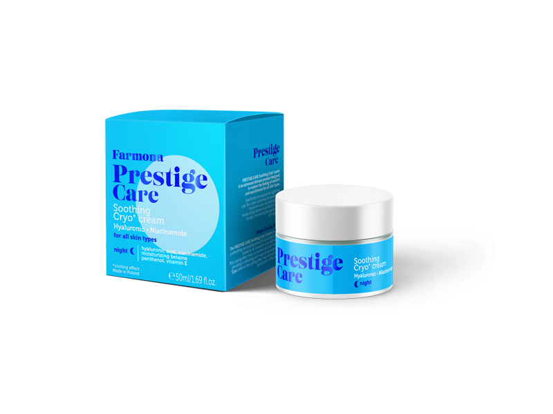 PRESTIGE CARE rahustav CRYO öökreem hüaluroonhappe ja niatsiinamiidiga 50 ml