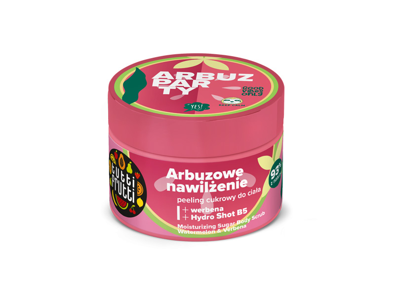 TUTTI FRUTTI Moisturizing sugar body scrub Watermelon & Verbena 300gr 