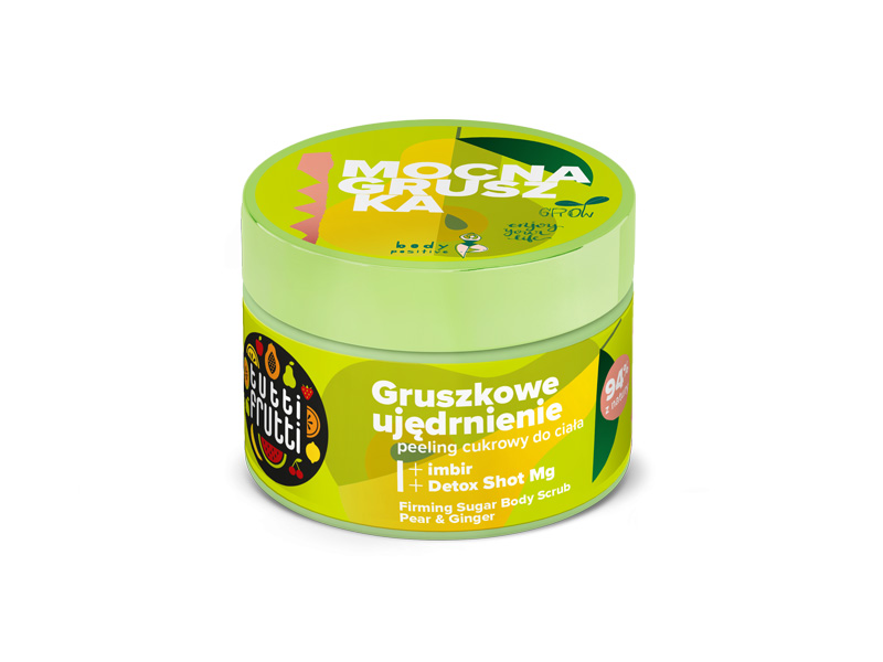 TUTTI FRUTTI Pinguldav suhkrukoorija pirni ja ingveriga + Detox Shot Mg 300 g